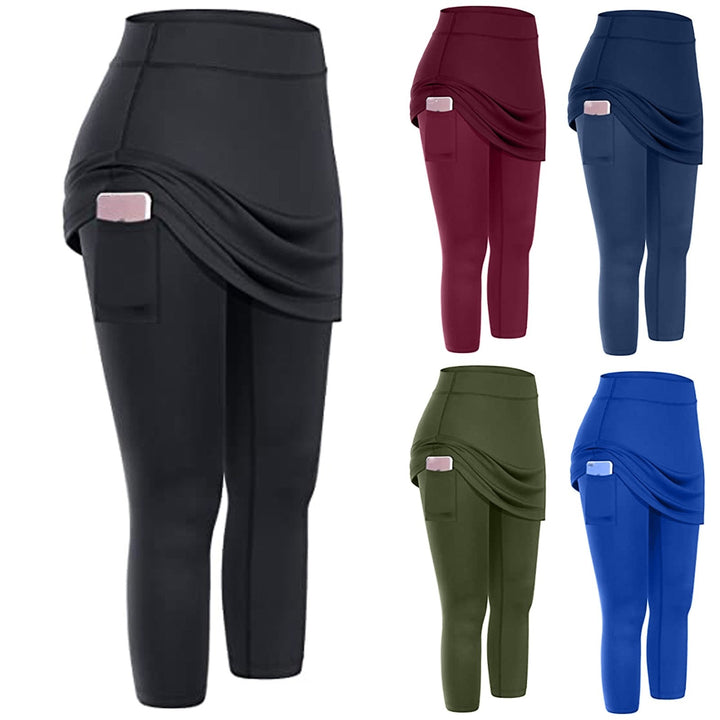 Rock leggings with practical side pockets – Mireille-Wine red-S-The Livary