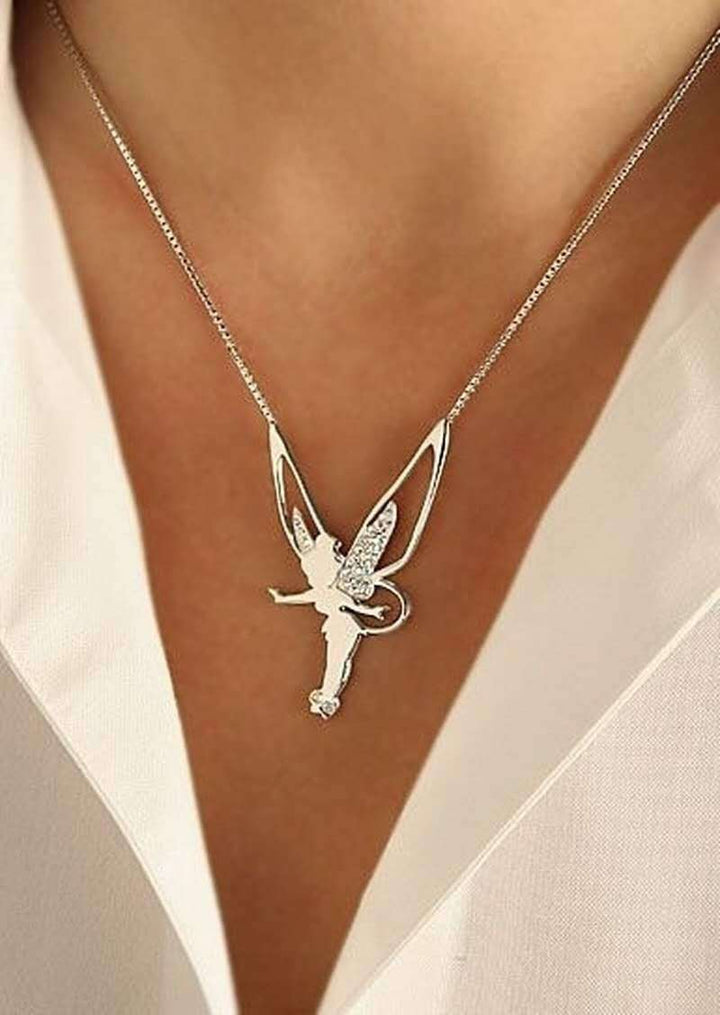 Stylish Lucky Fairy Necklace - Faylin-Silver-The Livary