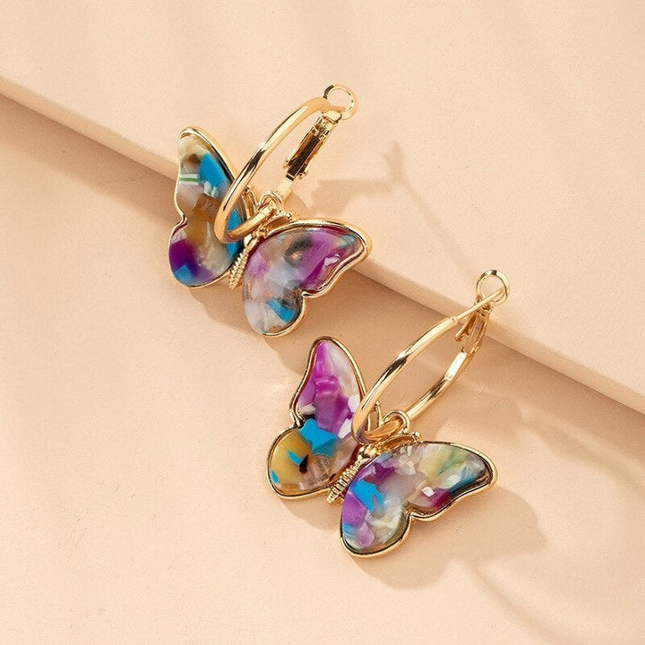 Butterfly Earrings - Elara-Multicoloured-The Livary