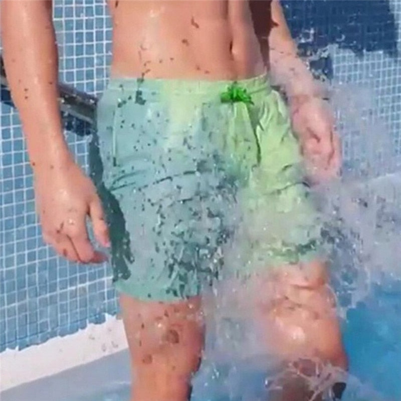 Colour-changing men's swimming shorts with thermal effect – Summer highlight 2025-Green-S-The Livary