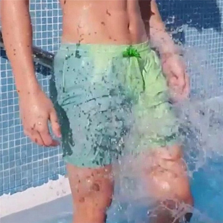 Colour-changing men's swimming shorts with thermal effect – Summer highlight 2025-Green-S-The Livary