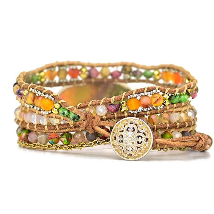 Hamsa wrap bracelet with Amazonite - Zahara-The Livary