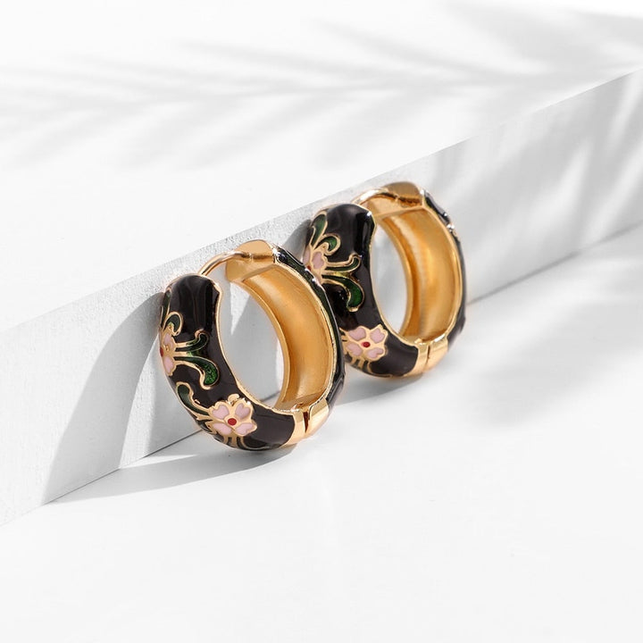 Luxury Flower Earrings - Roselle-Black-The Livary