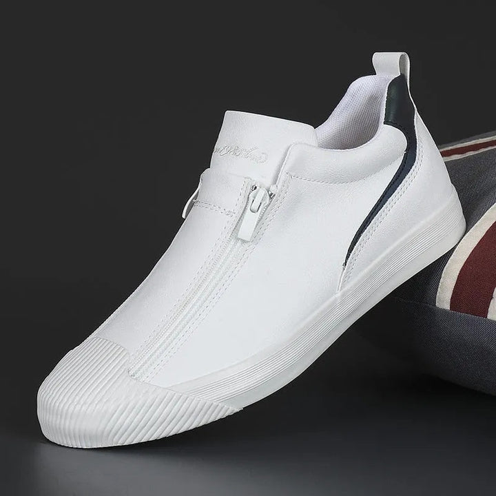 Men's Sneakers with Zip and Comfort - Noah-White-7-The Livary