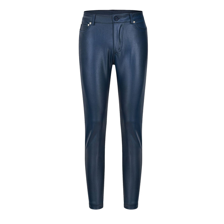 Leather stretch trousers with a high waist - Raffaela-Black-S-The Livary