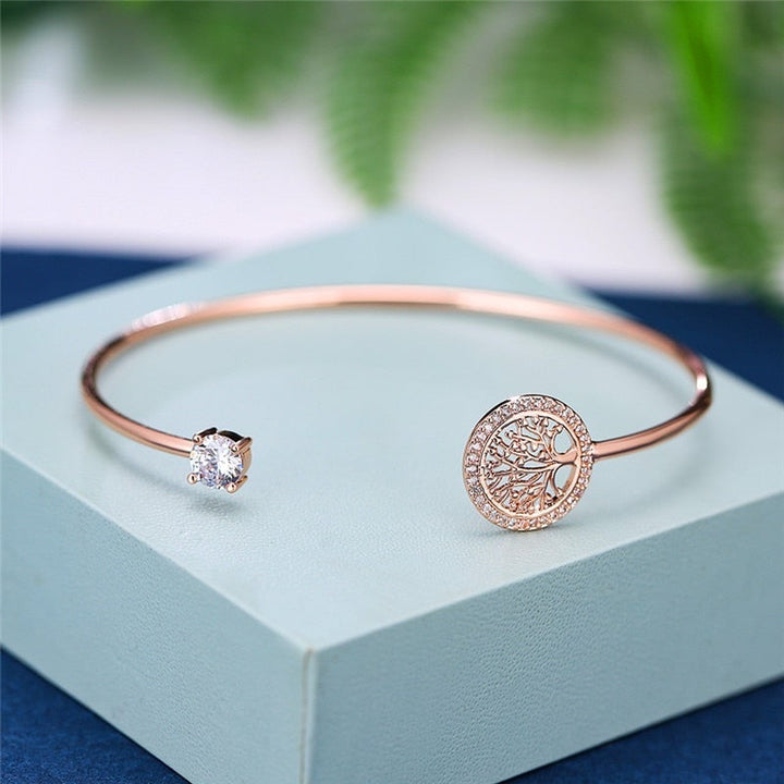 Adjustable Tree of Life Bracelet - Elowen-Silver-The Livary