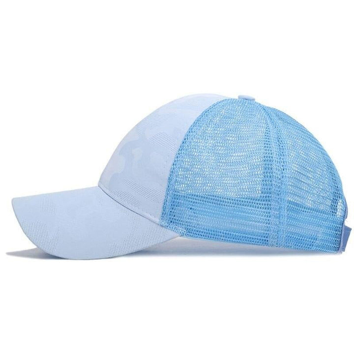 Trendy women's baseball cap with ponytail hole & Velcro closure – Leona (1+1 FREE)-Pink-The Livary