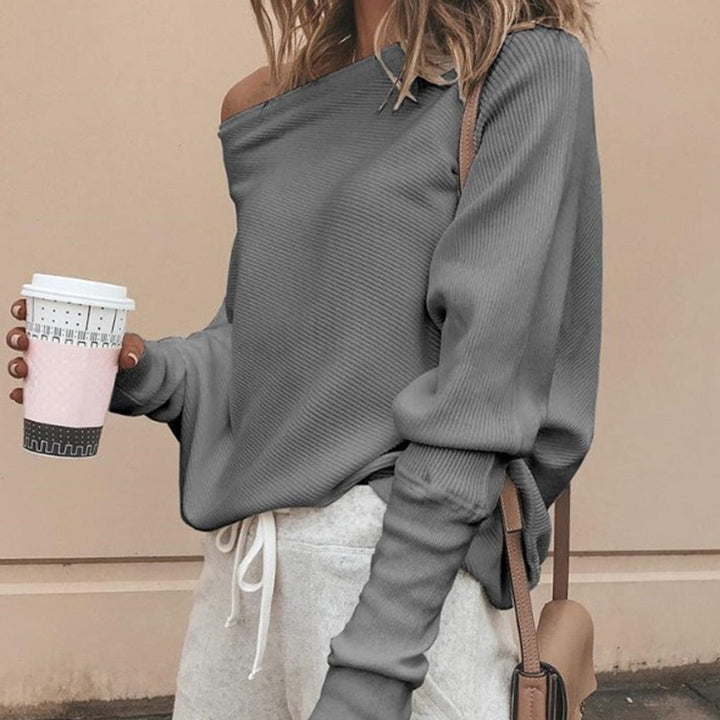Trendy Knitted Off-Shoulder Women's Sweater - Sophie-Grey-S-The Livary