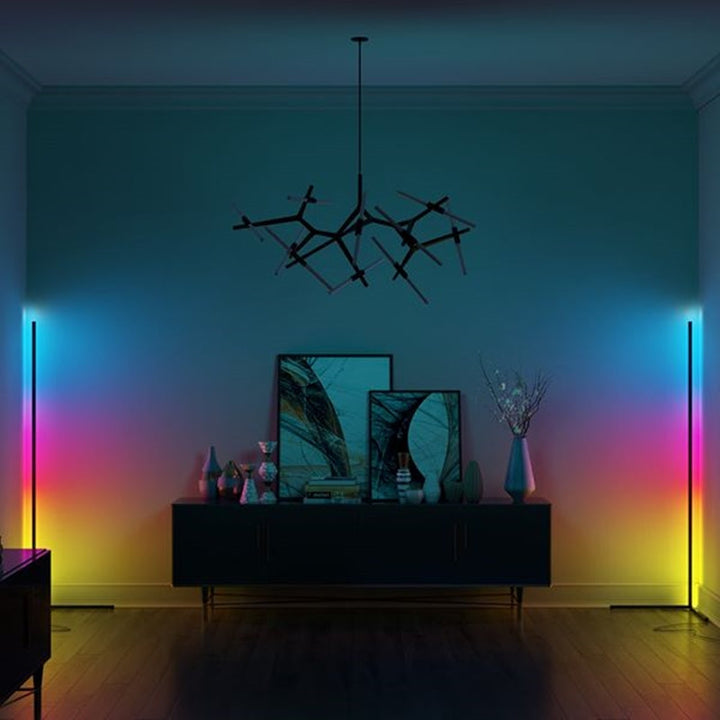LED Design Corner Lamp with Remote Control – Viorra-Black-RGB-The Livary