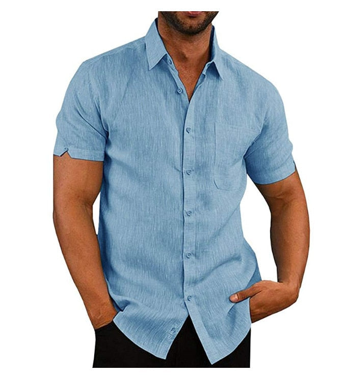 Comfortable & Stylish Breathable Men's Polo Shirt with Button Placket – Narek-Blue-M-The Livary