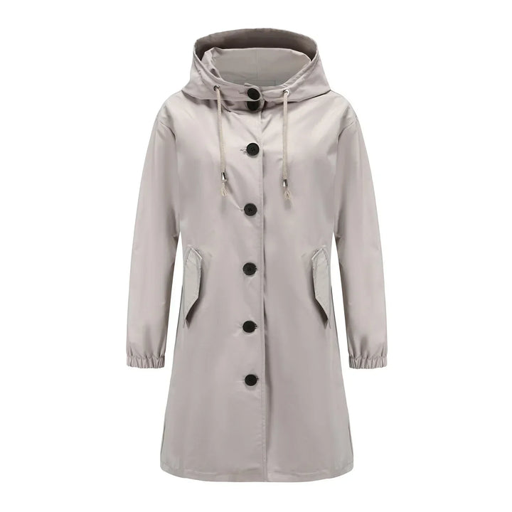 Stylish Windproof Trench Coat - Livia-Gray-S-The Livary