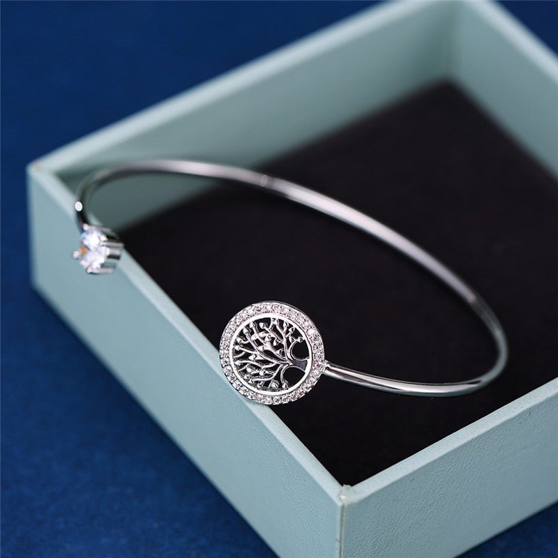 Adjustable Tree of Life Bracelet - Elowen-Silver-The Livary