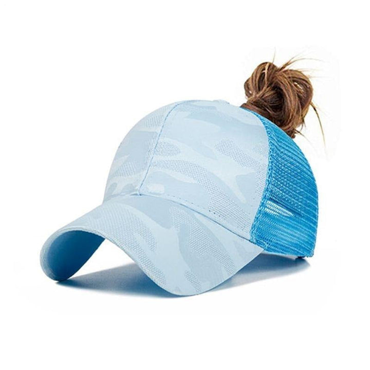 Trendy women's baseball cap with ponytail hole & Velcro closure – Leona (1+1 FREE)-Pink-The Livary
