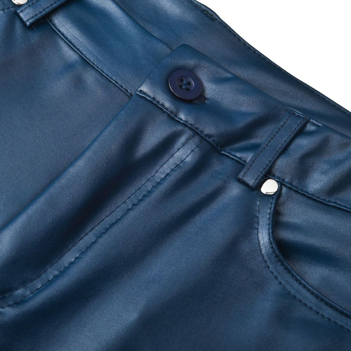 Leather stretch trousers with a high waist - Raffaela-Black-S-The Livary