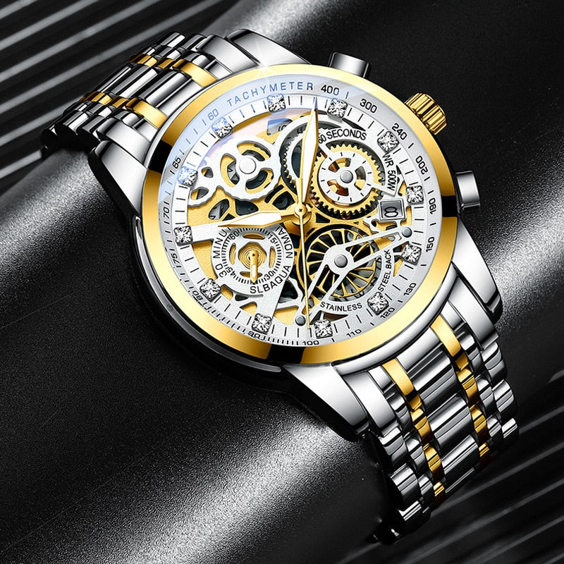 Skeleton Men's Watch - Eclipse-Silver-The Livary