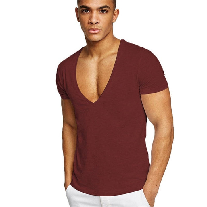 Casual & Figure-hugging Men's V-neck T-shirt – Jonas-Red-S-The Livary