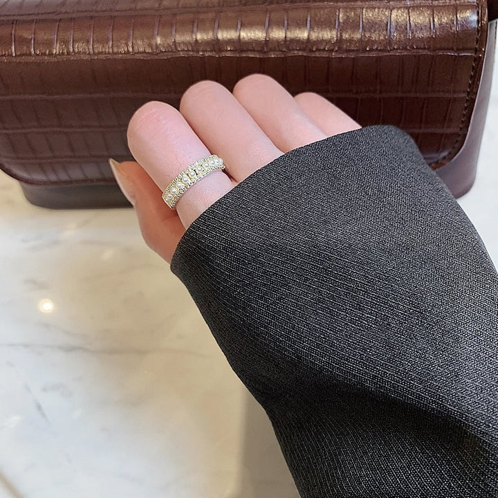 Luxurious Gold Ring with Pearl - Martina-The Livary