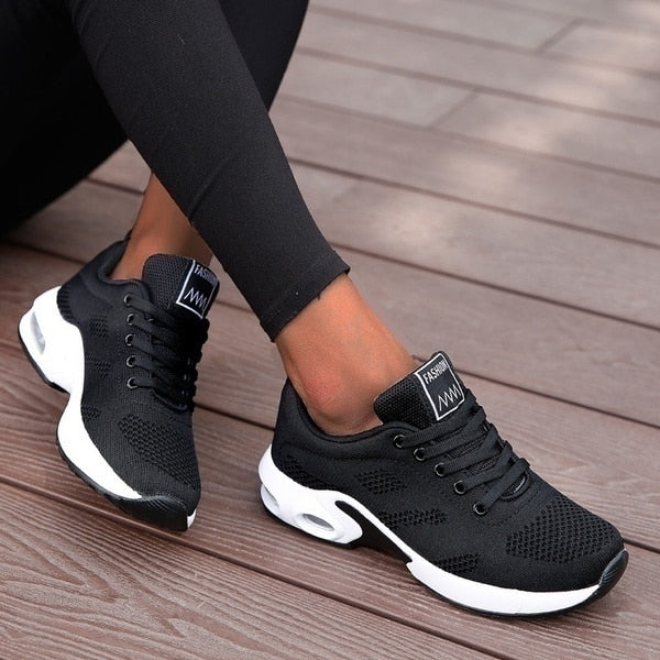 Comfortable & Breathable Orthopedic Women's Sneakers – Marlene-Black-3-The Livary