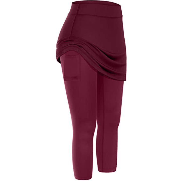 Rock leggings with practical side pockets – Mireille-Wine red-S-The Livary