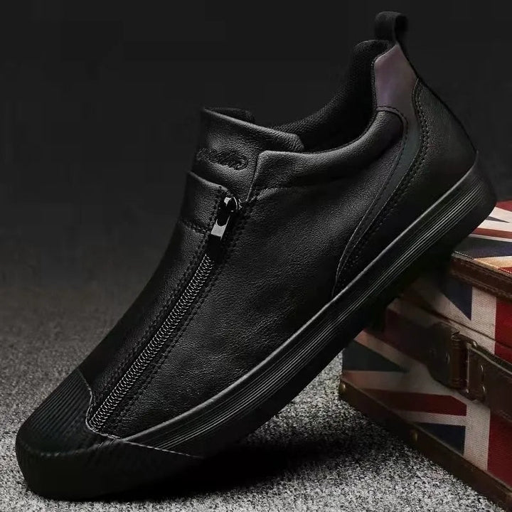 Men's Sneakers with Zip and Comfort - Noah-Black-7-The Livary