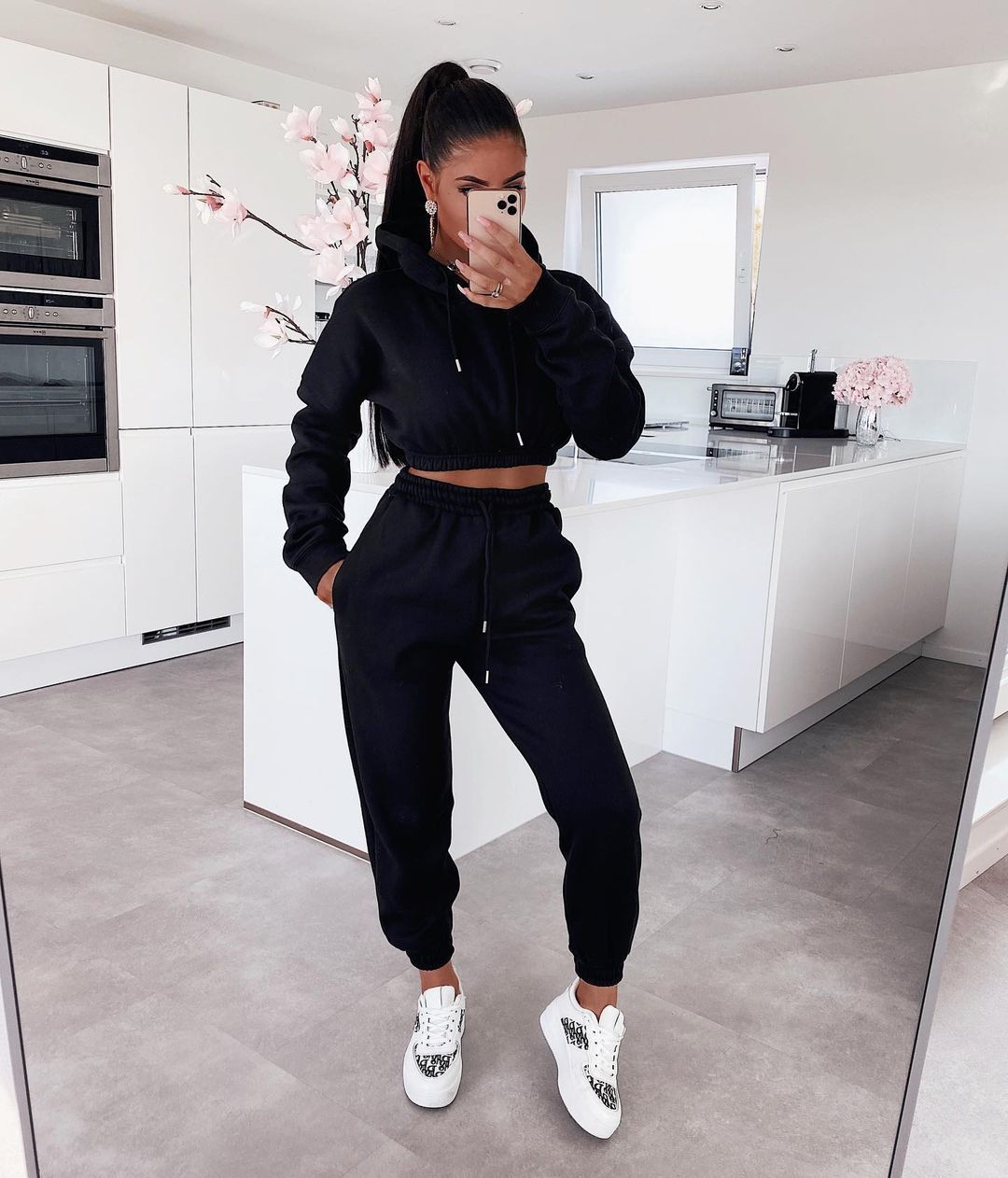 Casual Soft Jogging Set - Ella-Black-S-The Livary