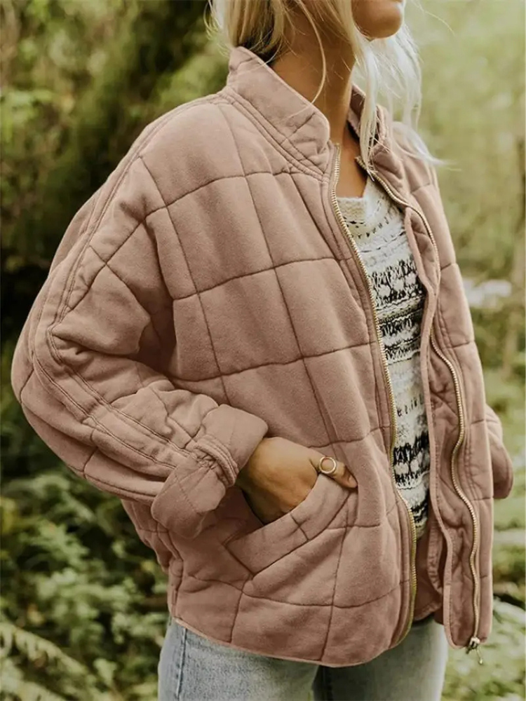 Oversized Padded Intermediate Jacket - Eliza-Khaki-S-The Livary