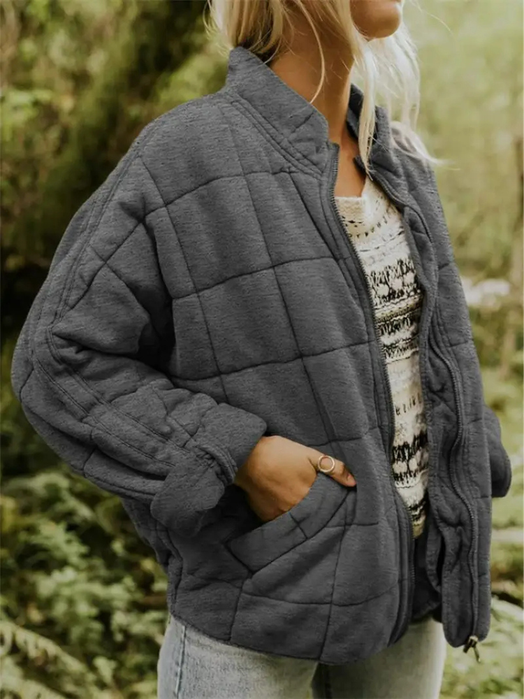 Oversized Padded Intermediate Jacket - Eliza-Dark grey-S-The Livary