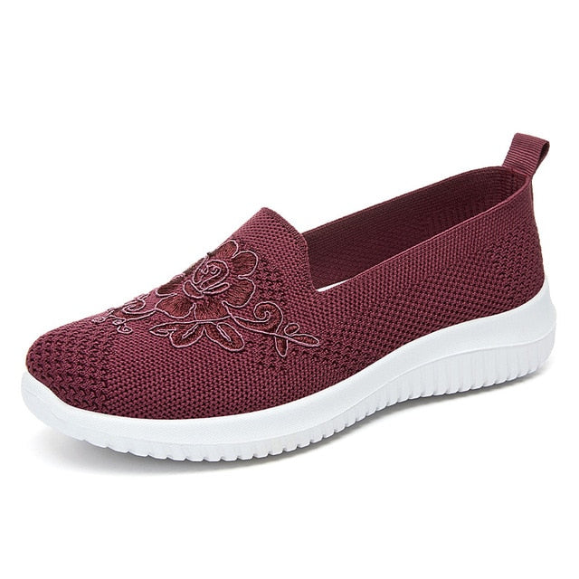 BreezeWalk Sandal | Breathable Ladies' Sandal with Embroidery-Purple-3.5-The Livary