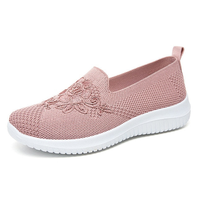 BreezeWalk Sandal | Breathable Ladies' Sandal with Embroidery-Pink-3.5-The Livary