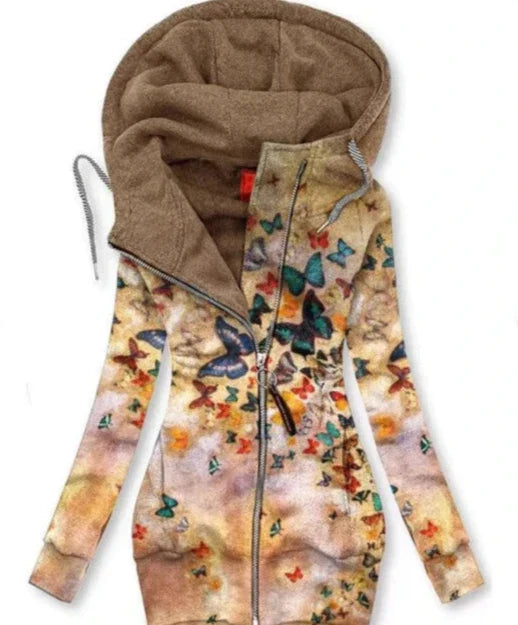 Ladies Butterfly Art Cardigan – Alina-Brown-S-The Livary