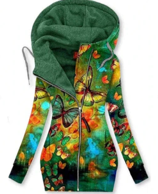 Ladies Butterfly Art Cardigan – Alina-Green-S-The Livary