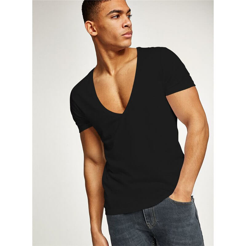 Casual & Figure-hugging Men's V-neck T-shirt – Jonas-Black-S-The Livary