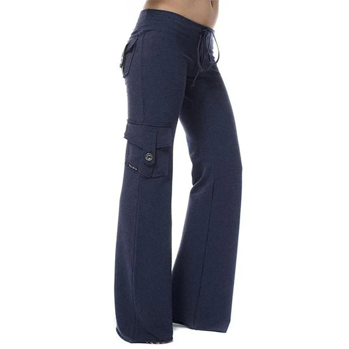 Ladies Bootcut Cargo Pants with Pockets – Isabella-Green-XS-The Livary
