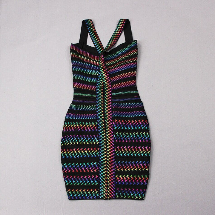 Trendy Striped Bodycon Mini Dress for Women – Liana-S-The Livary