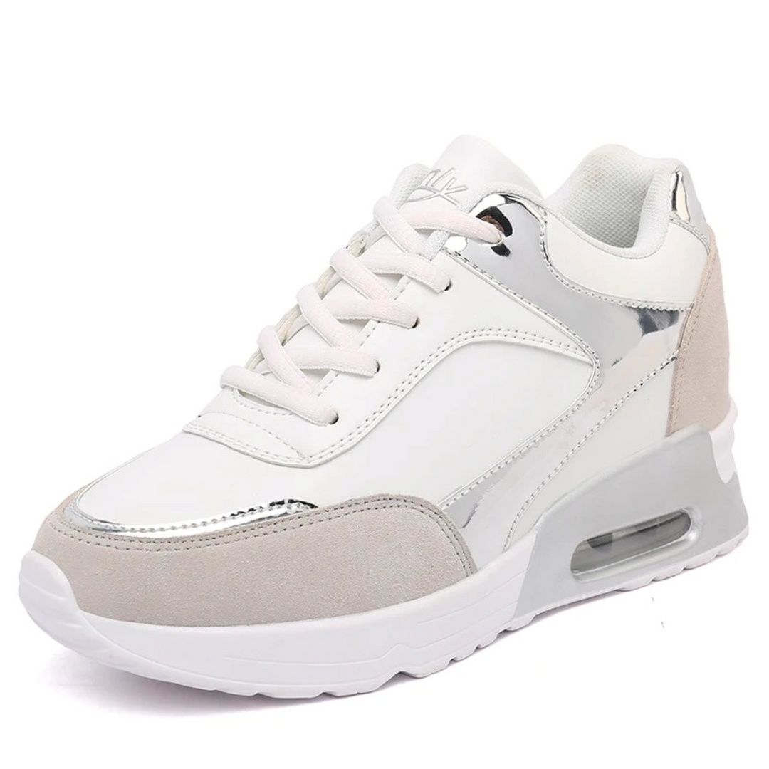 High Top Orthopaedic Women's Sneakers - ComfortStep-Brown-white-2.5-The Livary