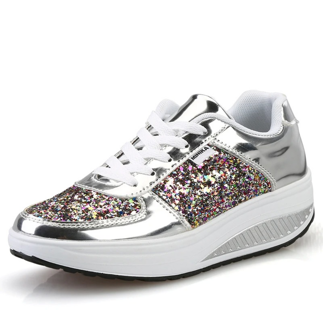 High Top Orthopaedic Women's Sneakers - ComfortStep-Silver-2.5-The Livary