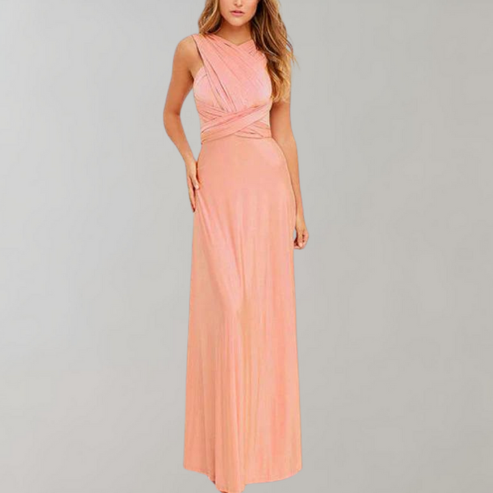 Tia - Elegant Wrap Dress for Women-Pink-S-The Livary
