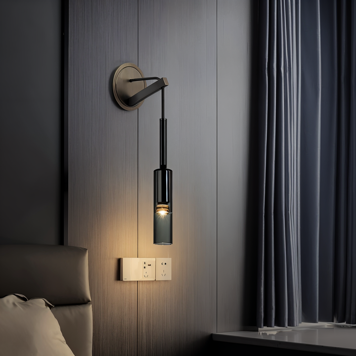 Minimalist Wall Lamp with Smoke Glass - Orvane-The Livary