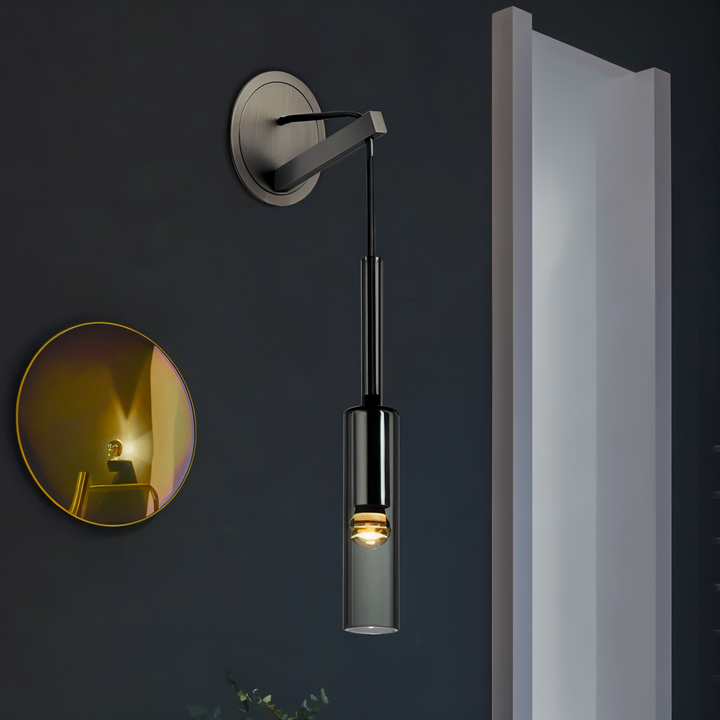 Minimalist Wall Lamp with Smoke Glass - Orvane-The Livary