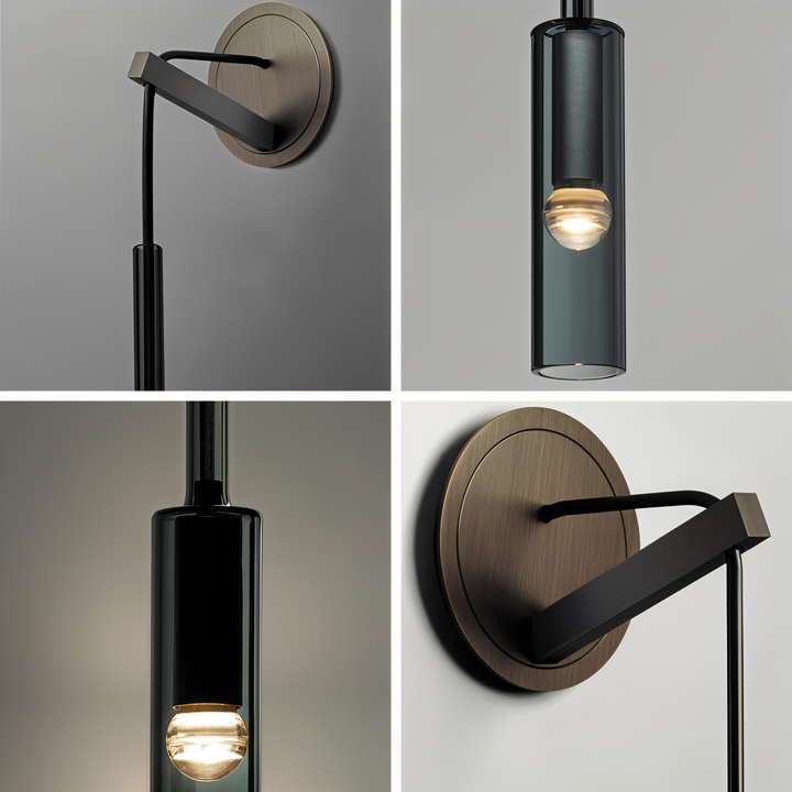 Minimalist Wall Lamp with Smoke Glass - Orvane-The Livary
