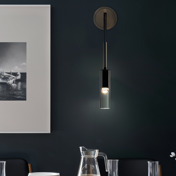 Minimalist Wall Lamp with Smoke Glass - Orvane-The Livary