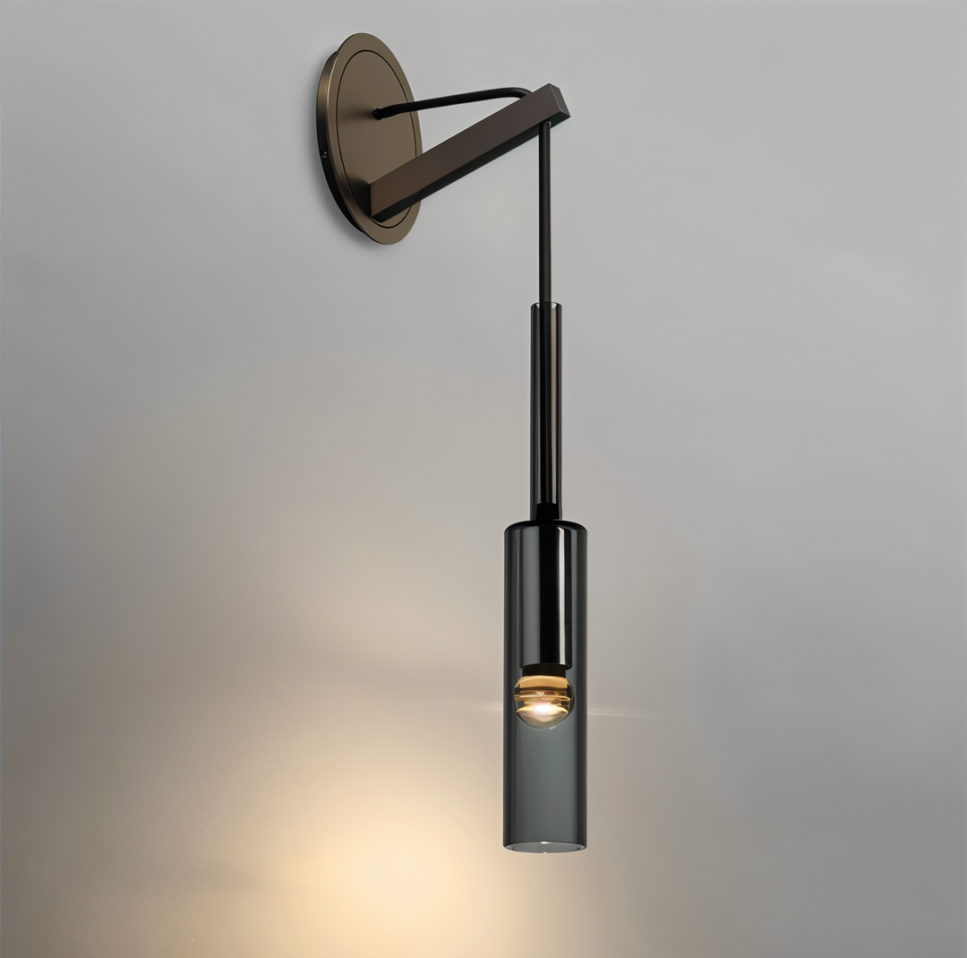 Minimalist Wall Lamp with Smoke Glass - Orvane-The Livary