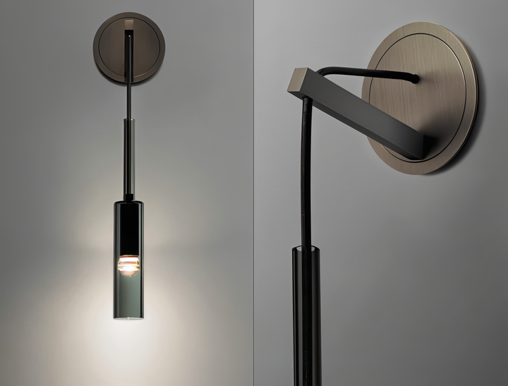 Minimalist Wall Lamp with Smoke Glass - Orvane-The Livary