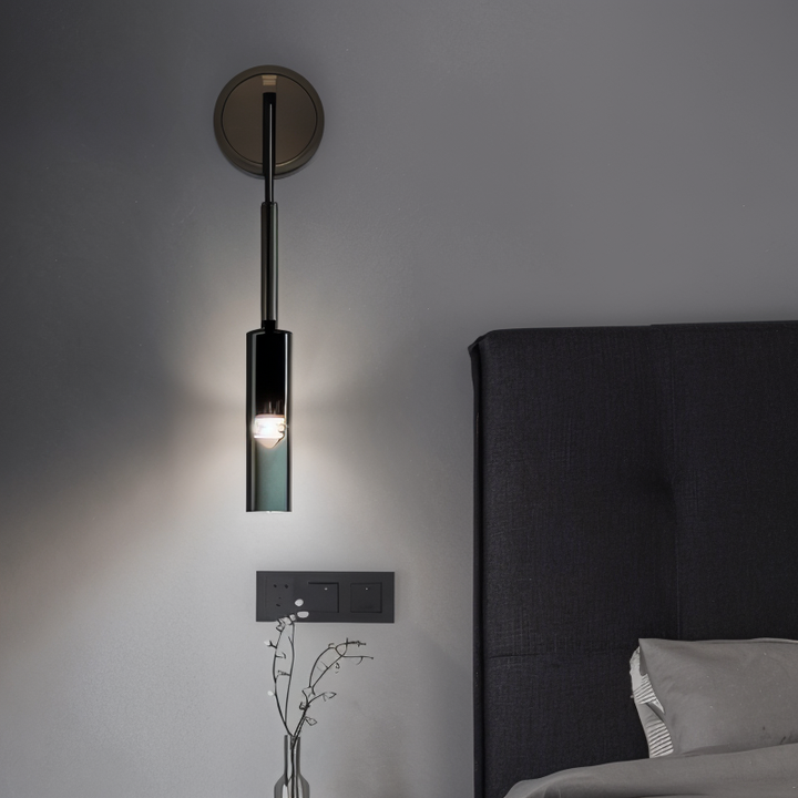 Minimalist Wall Lamp with Smoke Glass - Orvane-The Livary