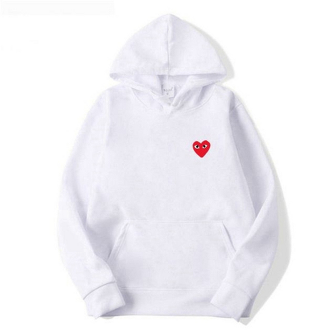 Ladies' Hoodie with Heart-Shaped Logo - Nina-White-S-The Livary