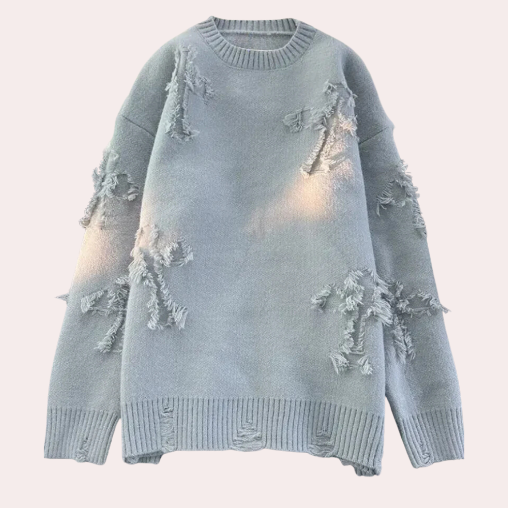 Trendy Grey Sweater with Unique Design for Men - Dario-S-The Livary