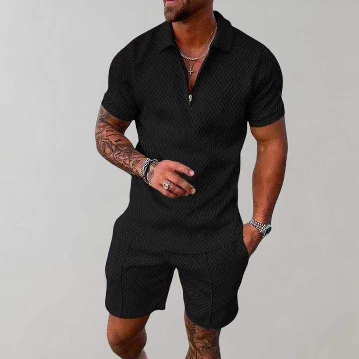 Timo - Trendy 2-Piece Set for Men-Black-S-The Livary