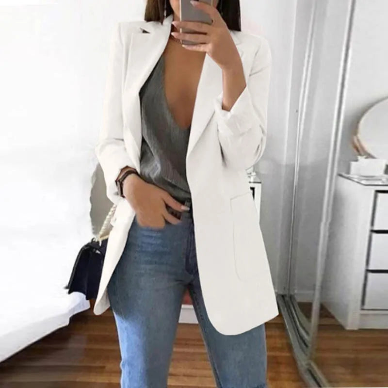 Stylish Elegant Streetwear Blazer - Serena-White-S-The Livary