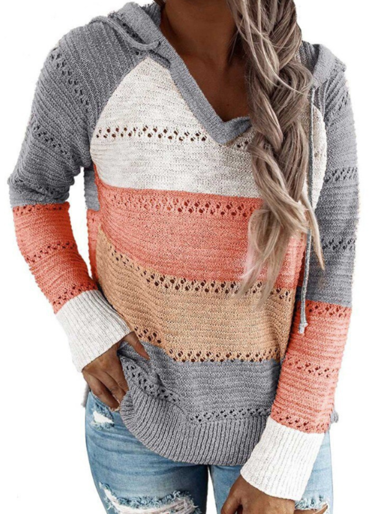 Stylish Knitted Ladies' Sweater - Aurora-Orange-S-The Livary