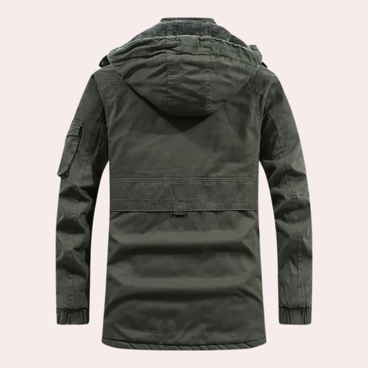 Men's Winter Jacket with Warm Hood - Logan-Green-S-The Livary